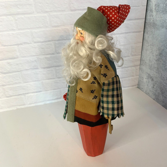 Santa Claus Figurine Artisan Christmas Mixed Media Figure Rare 11 Inch - Picture 4 of 5